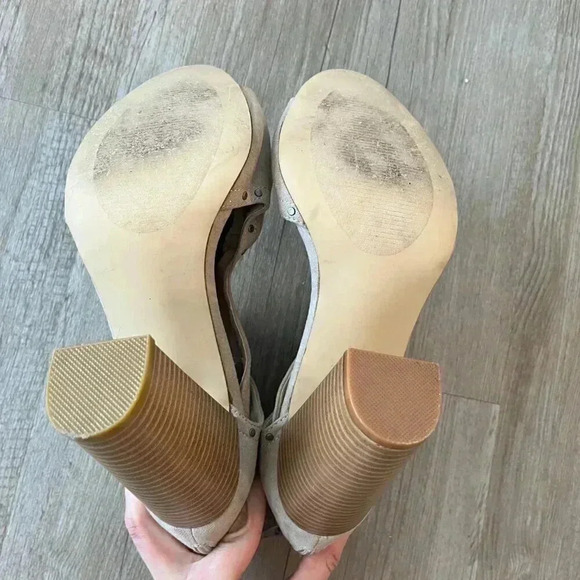 Womens JustFab Studded Beige Ankle Boots - 10 - Picture 9 of 11